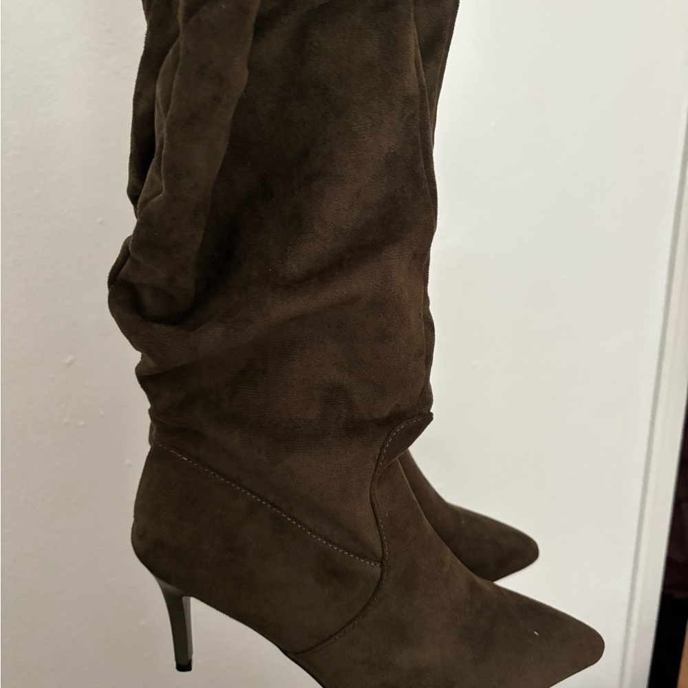 SHEIN Dark Brown Heeled Boots